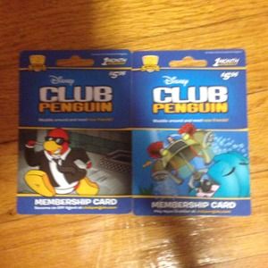 ✨HOLD✨ Club penguin membership cards