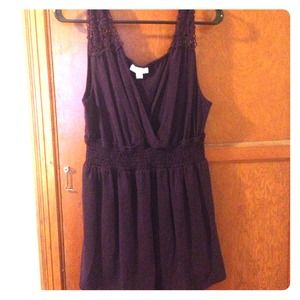 Purple cross front maternity tank