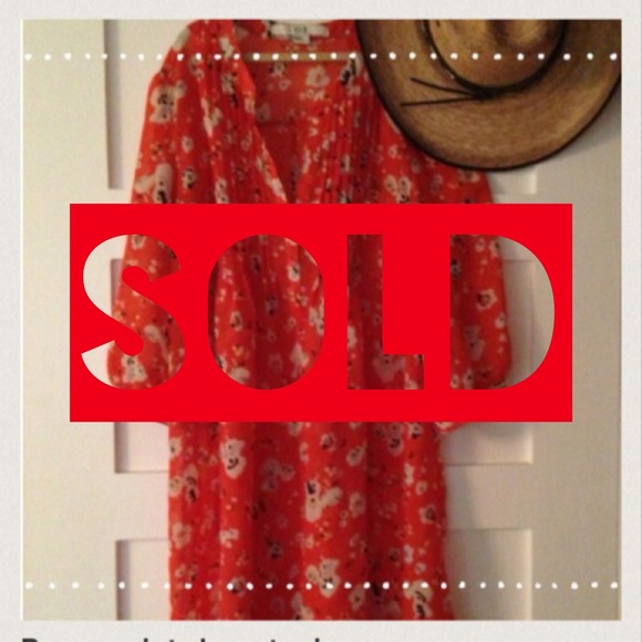 Poppy print sheer tunic