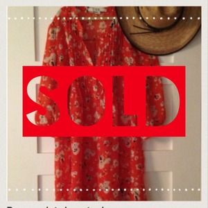 Poppy print sheer tunic