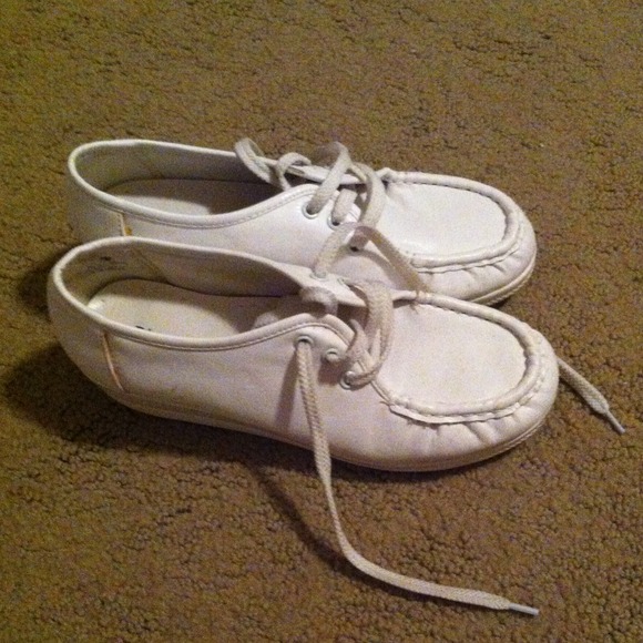 Mini platform white trainers