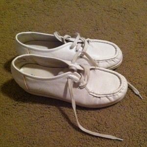 Mini platform white trainers