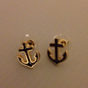 Brand New: Black Anchor Earrimgs