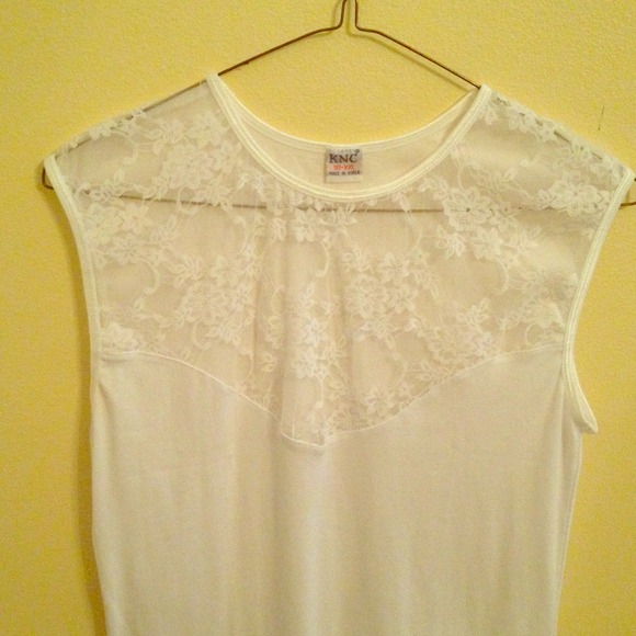 White Flowered Tank Top
