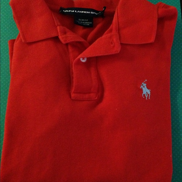 Bright coral/orange polo by Ralph Lauren Sport