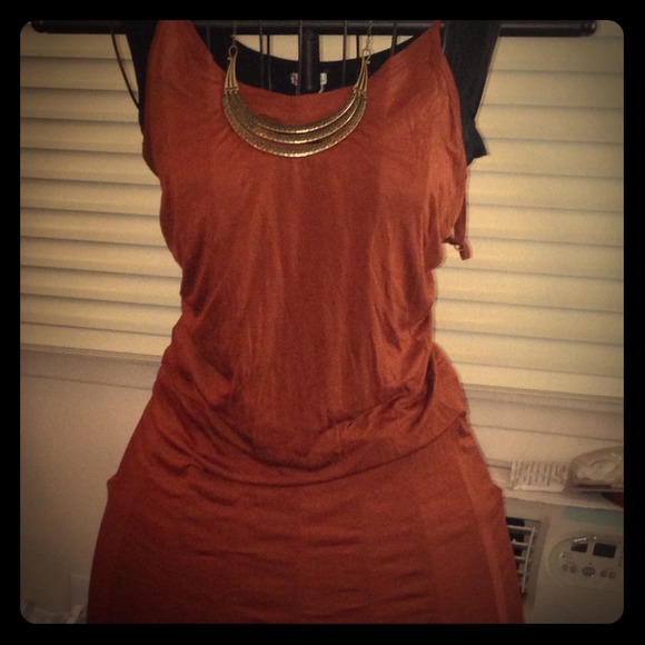 Sexy Burnt Orange Shift Dress