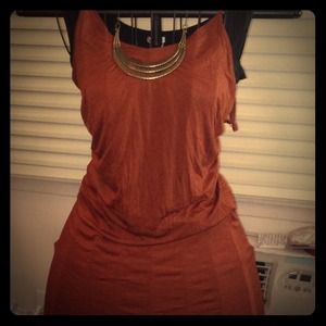 Sexy Burnt Orange Shift Dress