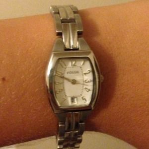 Silver Fossil watch - New!