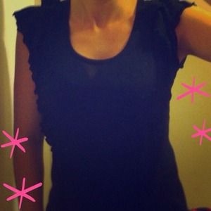 H&M Black Tank Top With Ruffles H&M Black Tank Top With Ruffles