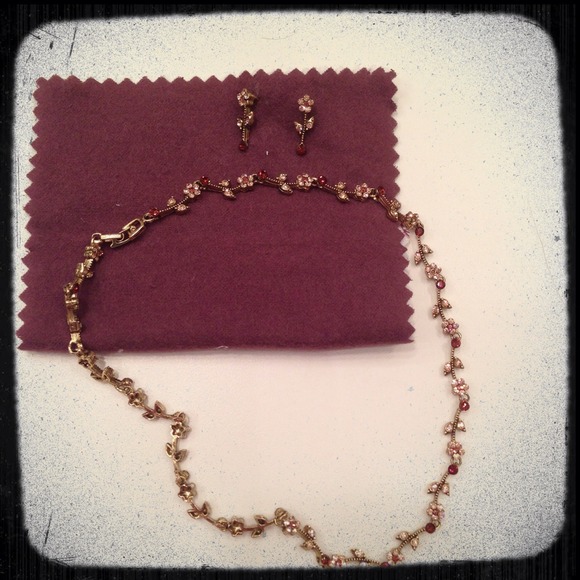 REDUCED  Gemstone necklace and matching earrings!