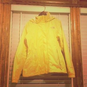 North face yellow rain jacket