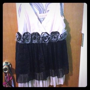 Dressy black and beige top