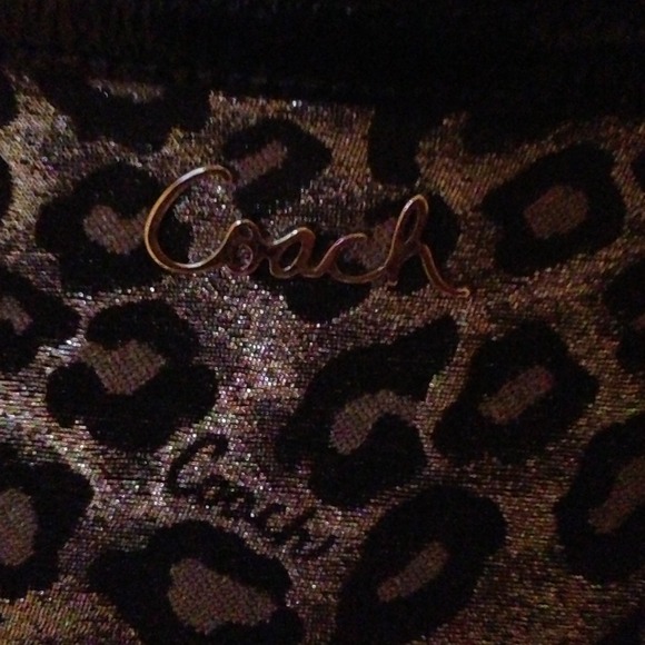 Authentic COACH Black Silver metallic tote