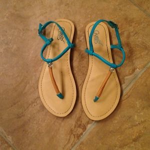 Carlos Santana Turquoise Sandals 6.5