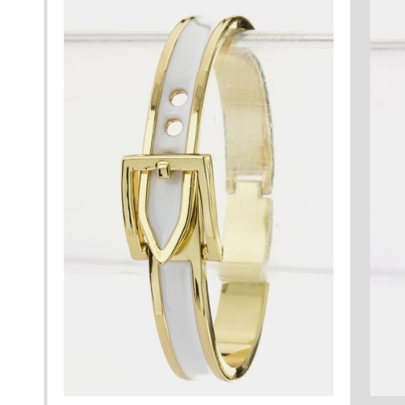 new! white belt enamel bracelet