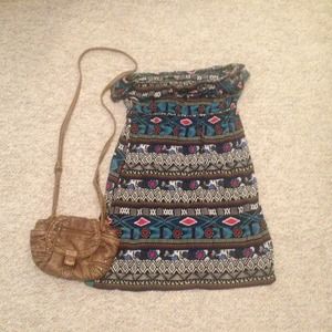 Strapless patterned dress