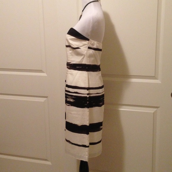 Cream & Black Strapless Limited Dress - Picture 2 of 3