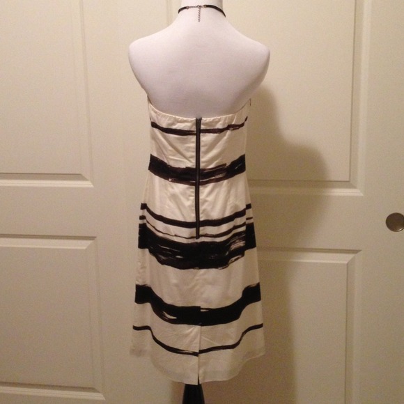 Cream & Black Strapless Limited Dress - Picture 3 of 3