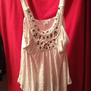 White studded tank
