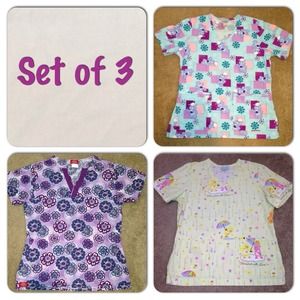 Set of 3 scrub tops