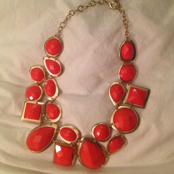 Orange statement necklace