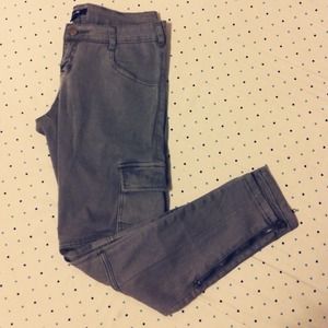 Skinny cargo pants - army green