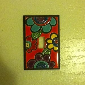 Colorful ceramic light switch plate
