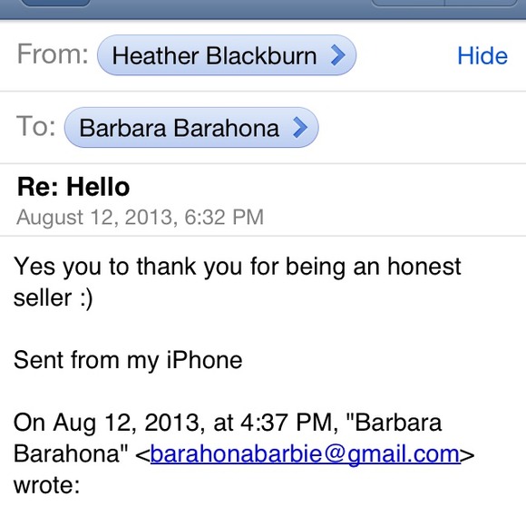 I love getting these e mails