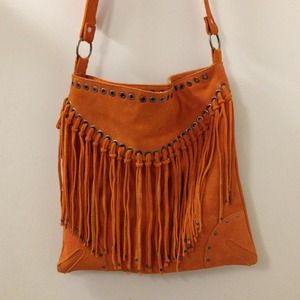 🔅REDUCED🔅Leather fringe orange purse