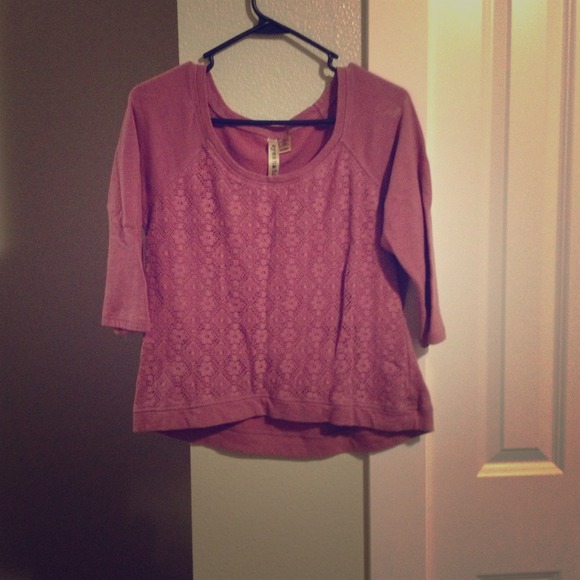 Floral crew neck rose pink