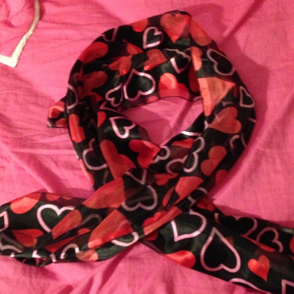 Valentines day heart silk scarf