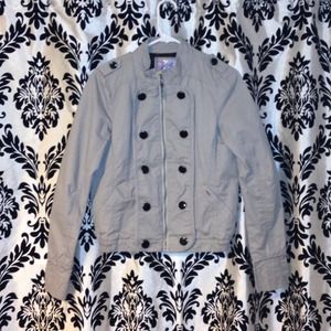 Oneil gray jacket leopard hilow dress size medium