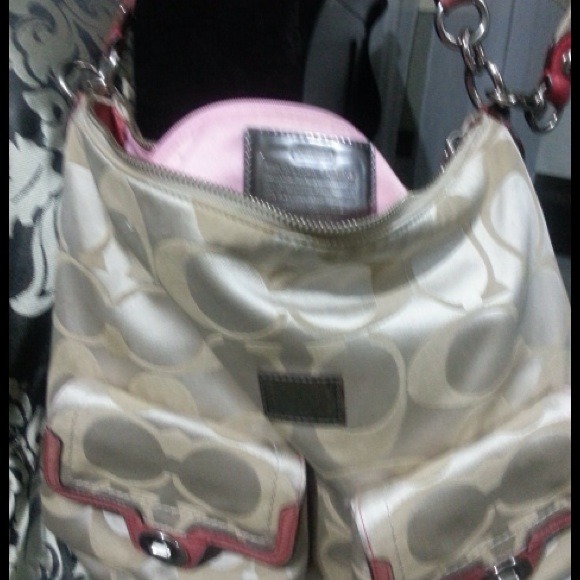 Used authentic Coach tan an reddish leatherSOLD