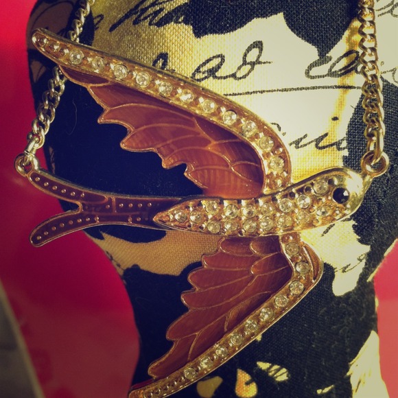 Brown Sparrow Bird Necklace