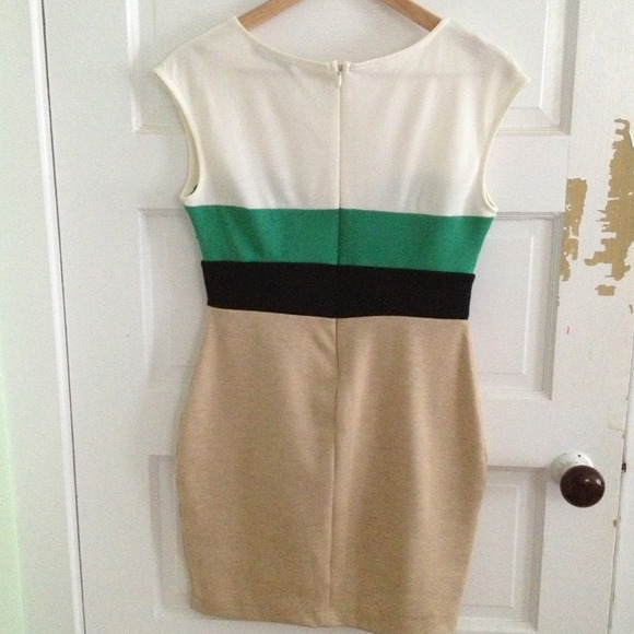 Form-fitting Casual Color-Block Dress - Picture 4 of 4