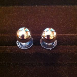 Ralph Lauren silver ball earrings