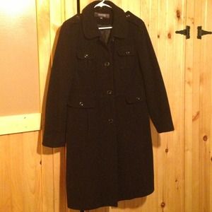 Kenneth Cole Reaction Long Wool Coat Size 14 🎉