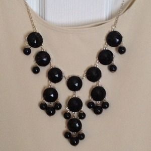 SOLD IN BUNDLE-Black Bubble Necklace. Silver chain
