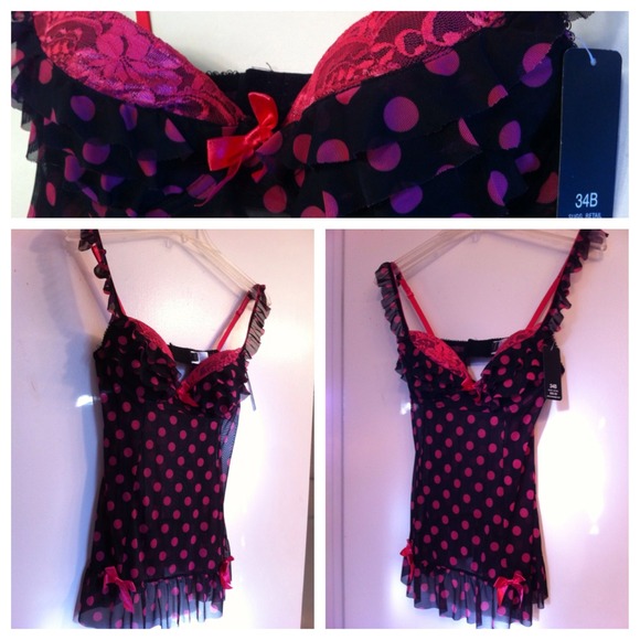 Rampage Sheer Nightie w Built-In Bra, 34-B