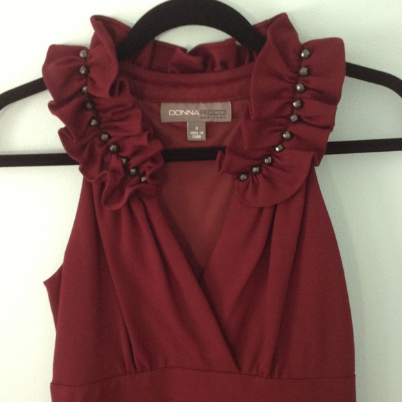 Donna Ricco Burgundy Dress - Picture 2 of 2