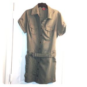 Military Green Guess Shirt Dress
