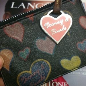 Dooney & Burke wristlet wallet with heart charm
