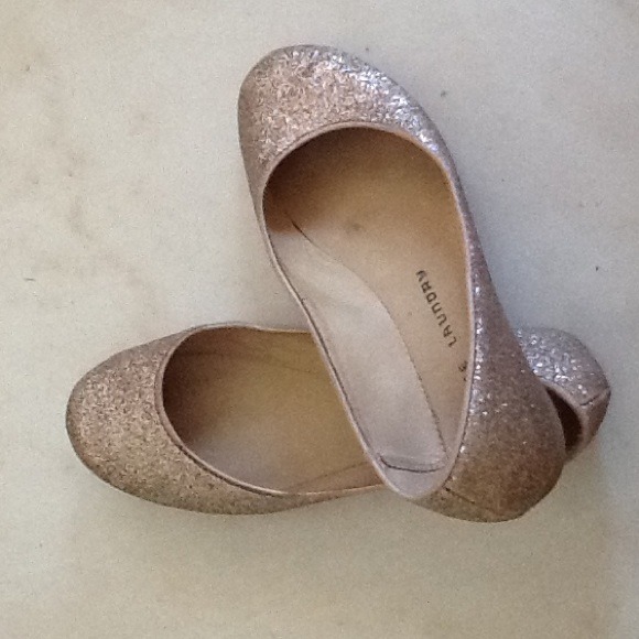 Gold shimmer flats