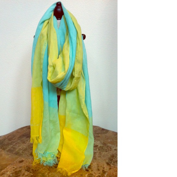 ❤️SOLD❤️ColdWater Creek Lemon Lime Cotton Scarf