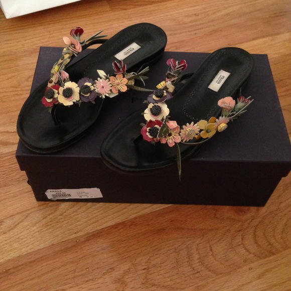 Prada flower sandals