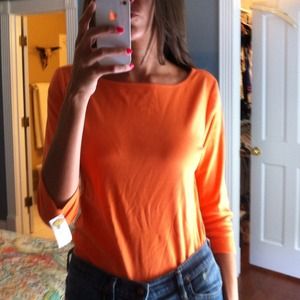 ❌Sold❌Orange boat neck tee