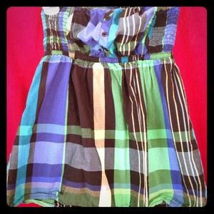 Plaid baby doll shirt