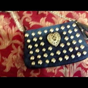 Blue jean purse with silver studs
