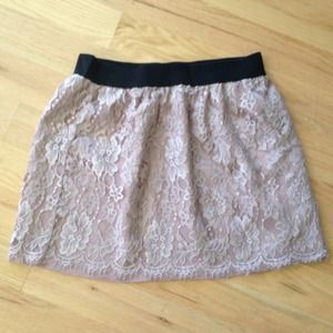 Peach colored lace skirt