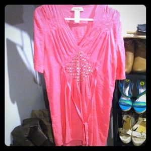 Hot pink shirt w studs